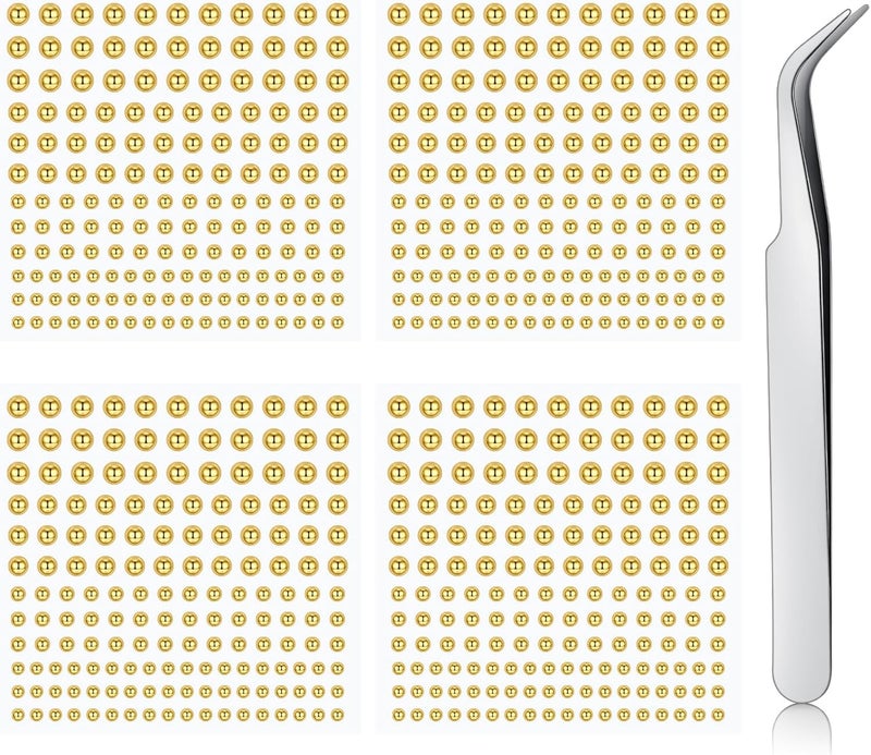 QWALIT Fake Lip Ring Fake Lip Piercing Fake Piercings Fake Nose Ring Hoop Fake Face Piercing Fake Lip Stud Fake Nose Stud Stick on Fake Eyebrow Piercing Fake Eyebrow Ring Fake Piercing Balls Silver - Image 1